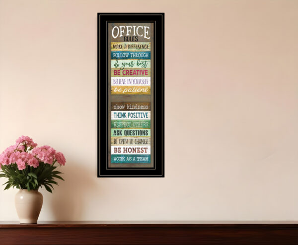 Office Rules  Black Framed Print Wall Art