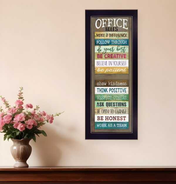 Office Rules  Black Framed Print Wall Art