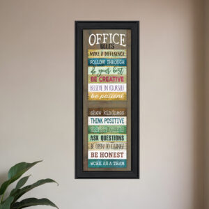 Office Rules  Black Framed Print Wall Art