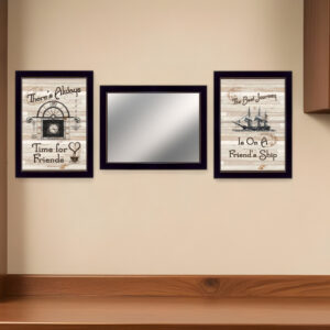 Set Of Three Friendship Journey  Black Framed Print Kitchen Wall Art
