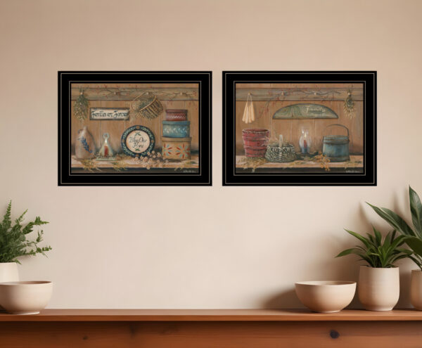 Set Of Two Shelf Treasures  Black Framed Print Wall Art
