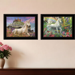Set Of Two Unicorns For You  Black Framed Print Wall Art