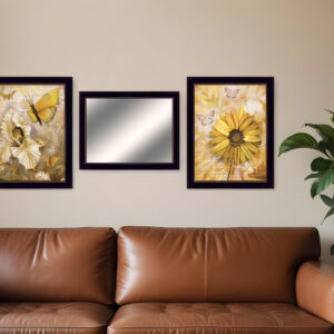 Set Of Three Butterflies  Black Framed Print Wall Art