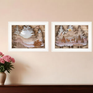 Set Of Two Great Outdoors  White Framed Print Wall Art