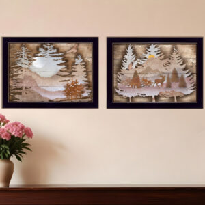 Set Of Two Great Outdoors  Black Framed Print Wall Art