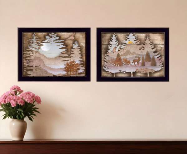 Set Of Two Great Outdoors  Black Framed Print Wall Art