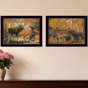 Set Of Two Call of the Wild  Black Framed Print Wall Art