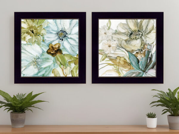 Set Of Two Sea Glass  Black Framed Print Wall Art