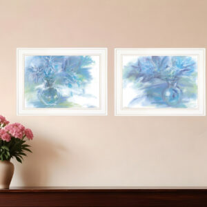 Set Of Two Morning Glory  White Framed Print Wall Art