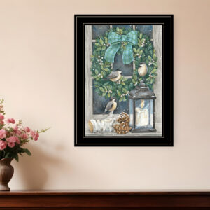Winter Wreath  Black Framed Print Wall Art