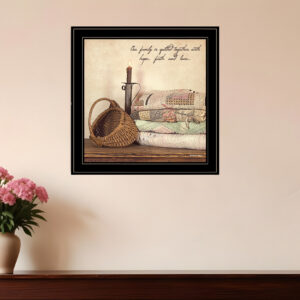Quilted Together  Black Framed Print Wall Art