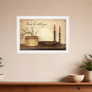 Peace Be with You  White Framed Print Wall Art
