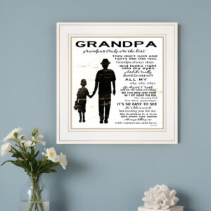 My Grandpa is the Best  White Framed Print Wall Art
