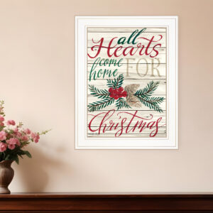 Home For Christmas  White Framed Print Wall Art
