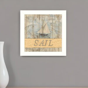 SAIL White Framed Print Wall Art