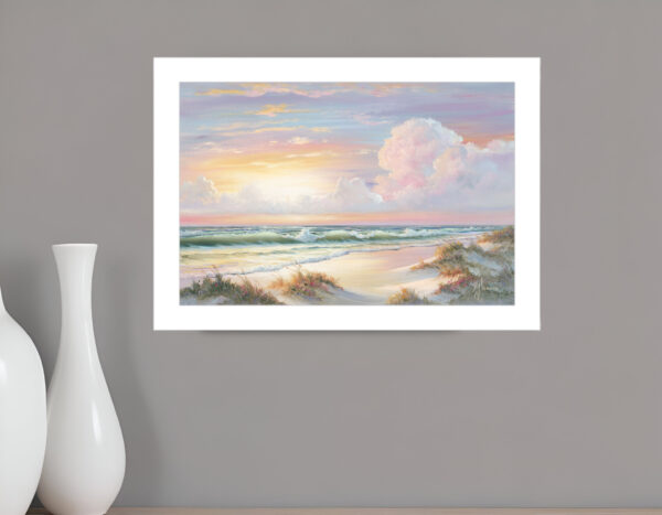 Golden Sunset on Crystal Cove  White Framed Print Wall Art