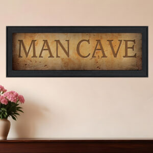 Man Cave  Black Framed Print Wall Art
