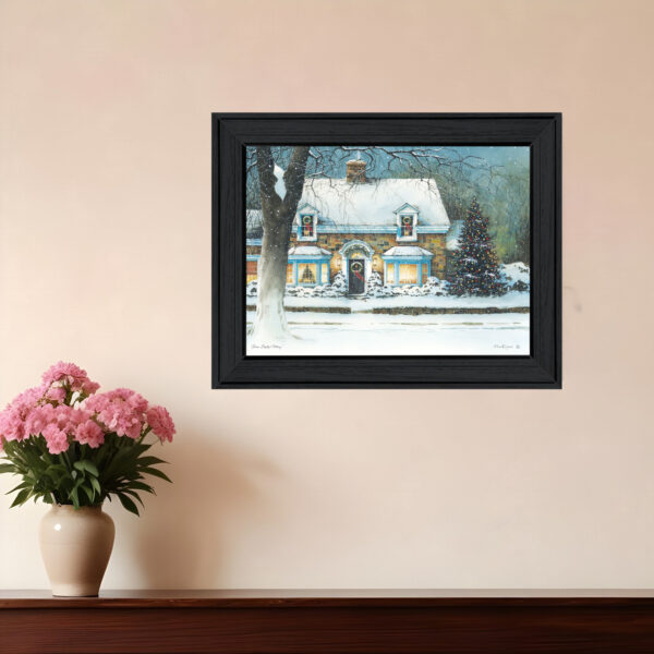 Snow Softly Falling  Black Framed Print Wall Art