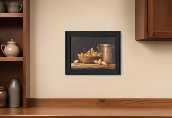 Pears and Crocks  Black Framed Print Wall Art