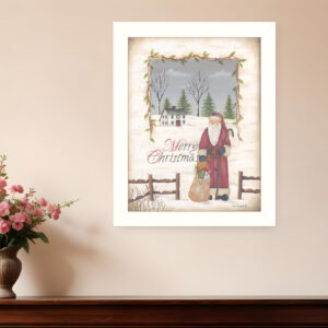 Merry Christmas White Framed Print Wall Art