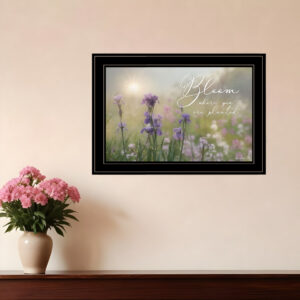 Bloom where you are planted  Black Framed Print Wall Art