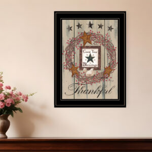 Count your Blessings  Black Framed Print Wall Art