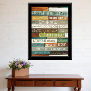 Today is a New Day  Black Framed Print Wall Art