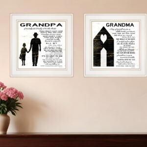 Set Of Two My Grandparents are the Best  White Framed Print Wall Art