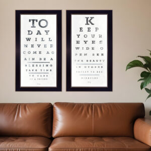 Set Of Two Eye Charts  Black Framed Print Wall Art