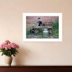 Milk Wagon  White Framed Print Wall Art