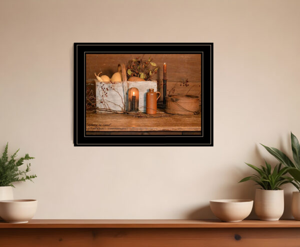 Gathering The Harvest  Black Framed Print Kitchen Wall Art
