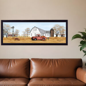 Autumn on the Farm Black Framed Print Wall Art