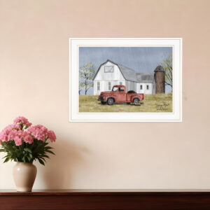 Spring Rain  White Framed Print Wall Art