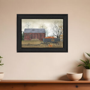 Pumpkin Wagon  Black Framed Print Wall Art