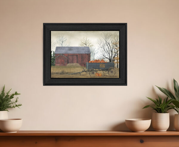 Pumpkin Wagon  Black Framed Print Wall Art