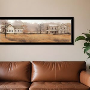 Peaceful Homestead  Black Framed Print Wall Art