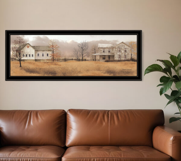 Peaceful Homestead  Black Framed Print Wall Art