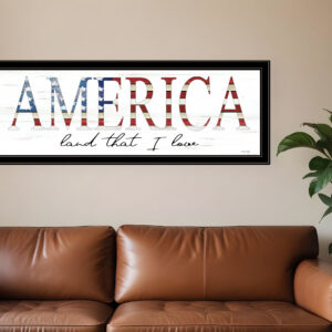 America Land that I Love  Black Framed Print Wall Art