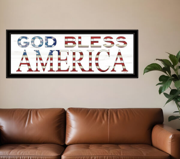 God Bless America  Black Framed Print Wall Art