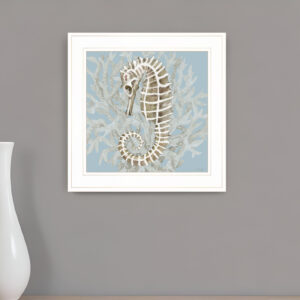 Coral Seahorse II  White Framed Print Wall Art