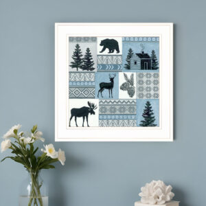 Cabin in the Woods  White Framed Print Wall Art