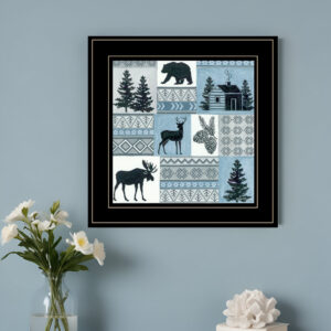 Cabin in the Woods  Black Framed Print Wall Art