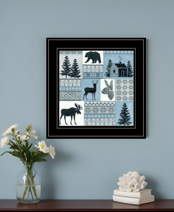 Cabin in the Woods  Black Framed Print Wall Art