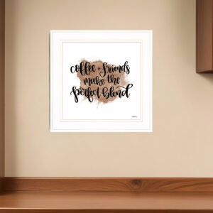 Coffee and Friends  White Framed Print Wall Art