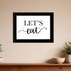 Lets Eat  Black Framed Print Kitchen Wall Art