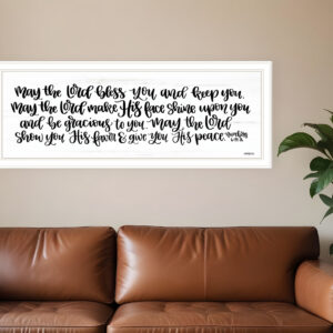 May the Lord Bless You and Keep You  White Framed Print Wall Art