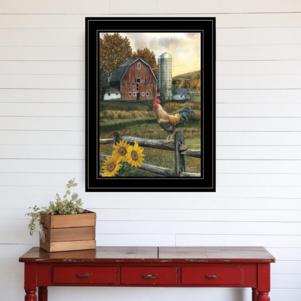 Early Rooster  Black Framed Print Wall Art