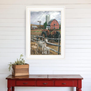 The Old Tractor  White Framed Print Wall Art