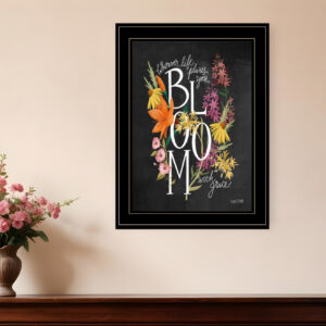 Bloom with Grace  Black Framed Print Wall Art