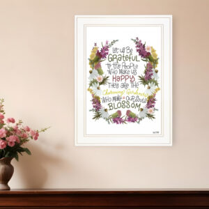Charming Garden  White Framed Print Wall Art